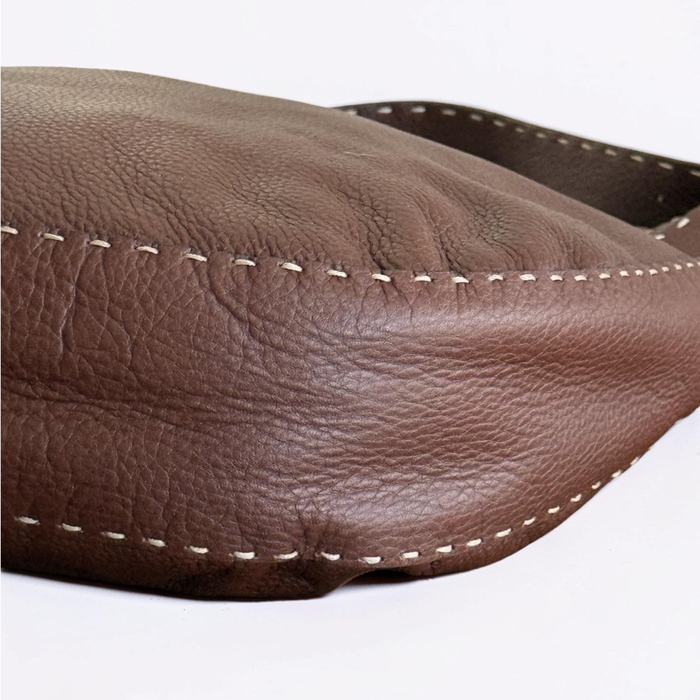 Authentic FENDI Selleria Grain Leather Hobo Bag with Contrast Stitching! COA! - Picture 6 of 16